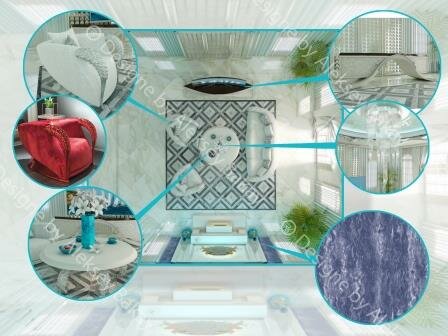 Фото Дизайн интерьера гостиной комнаты Miami Beach, La Gorce drive